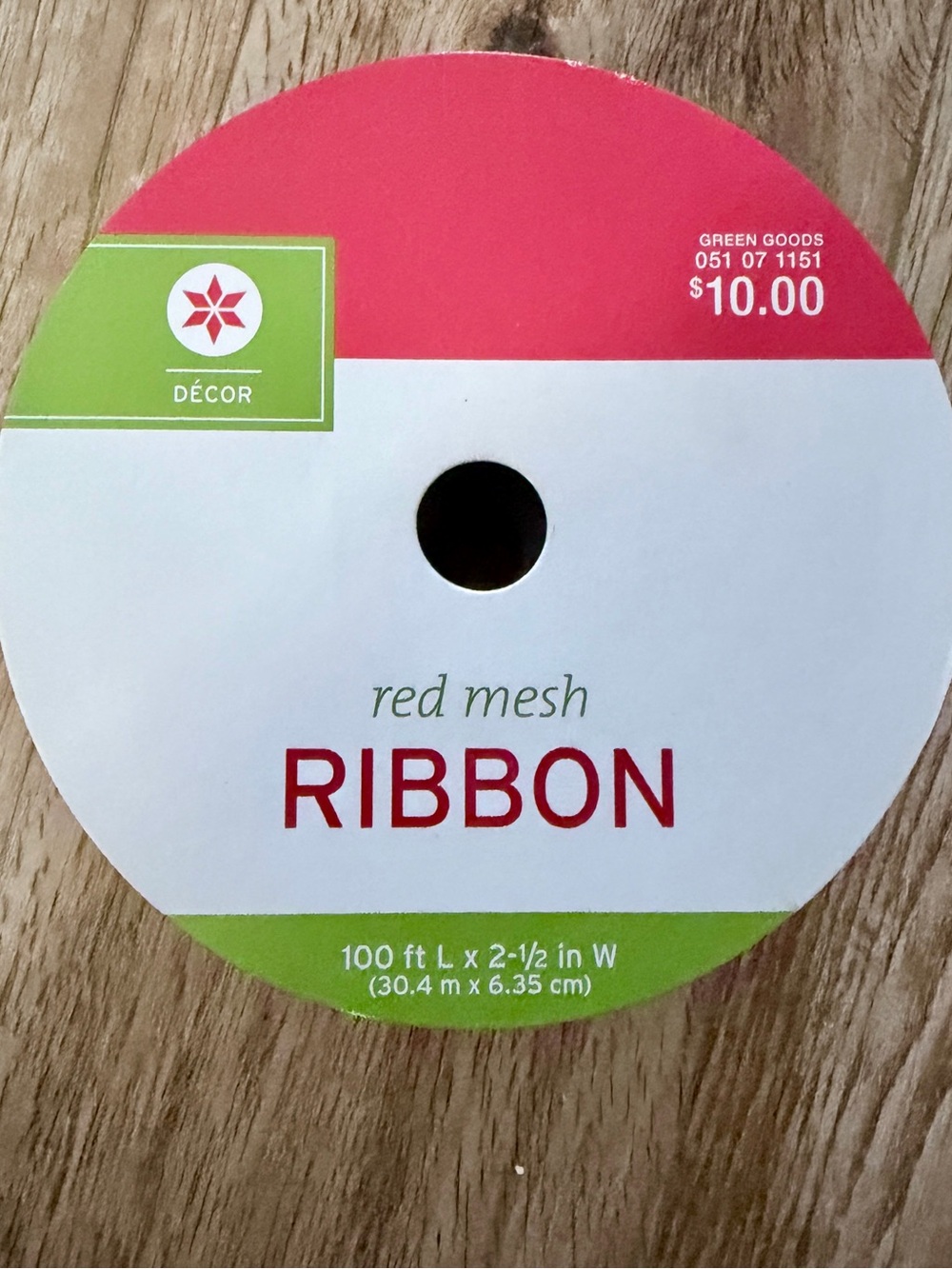 Red Mesh Ribbon - 2.5in Decorative Ribbon 100ft